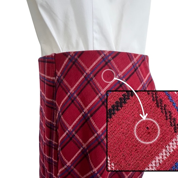 J. Jill Ponte Mini Skirt Red Plaid Small S - Picture 9 of 17